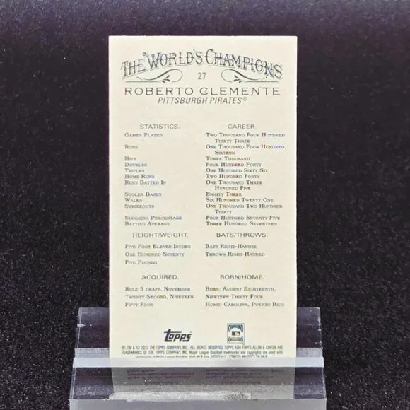 Roberto Clemente Orange Pulsar Pink Ice Gold A&G 395/399 Pittsburgh Pirates Star - Picture 7 of 7